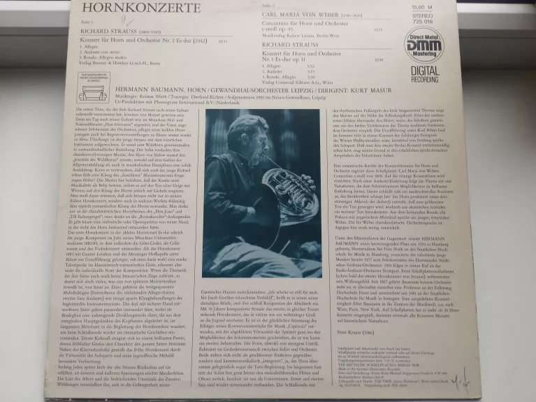 Hornkonzerte - Richard Strauss, plokštelė 1