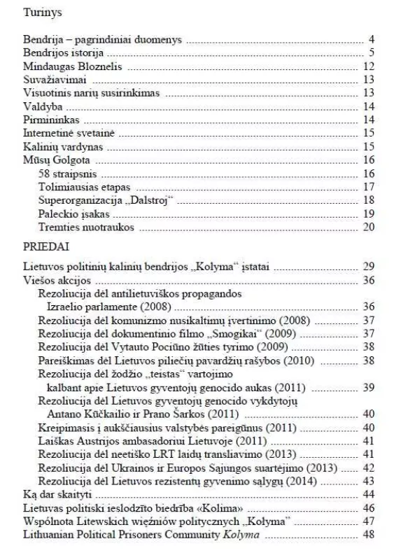 Lietuvos politinių kalinių bendrija „Kolyma“ 1989-2014 - Sigitas Žilionis, knyga 3