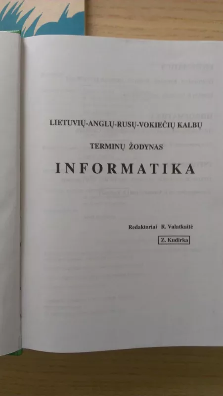 Informatika. Keturkalbis terminų žodynas - R. Valatkaitė, Z.  Kudirka, knyga 3