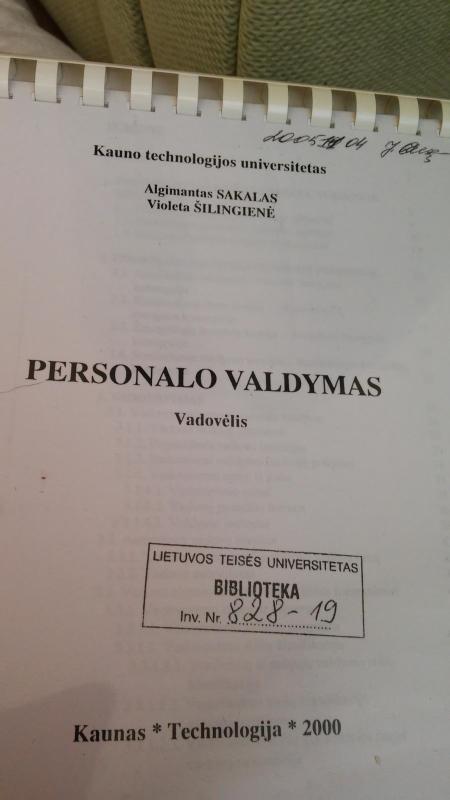 Personalo valdymas - Algimantas Sakalas, knyga