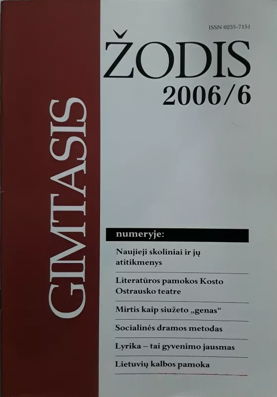 Gimtasis žodis 2006m. / Nr.6 - Autorių Kolektyvas, knyga 3