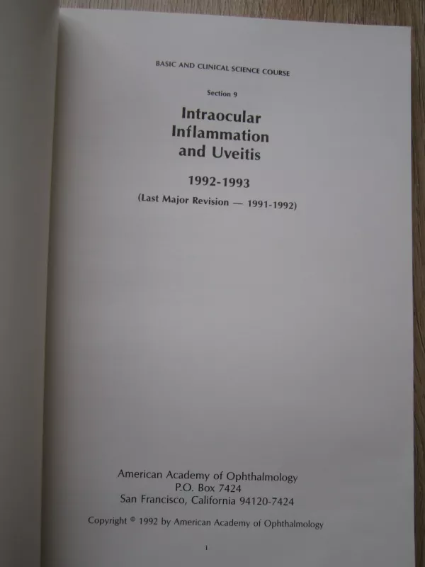 Intraocular Inflammation and Uveitis Section 9 - Autorių Kolektyvas, knyga 5