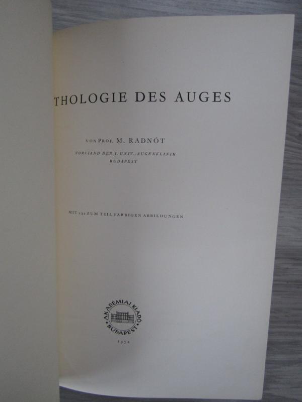 Pathologie des Auges - M. Radnot, knyga 3