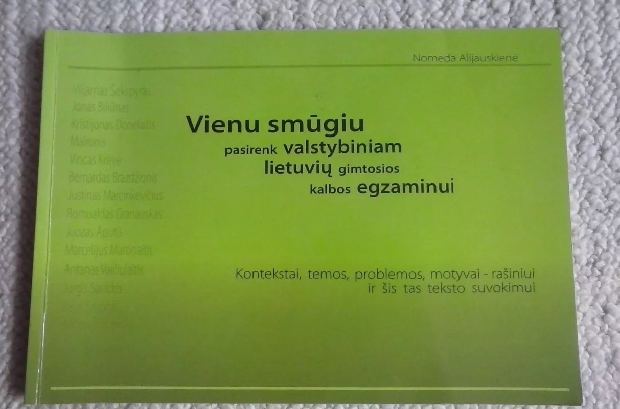 Vienu smūgiu pasirenk valstybiniam lietuvių gimtosios kalbos egzaminui - Nomeda Alijauskaitė, knyga