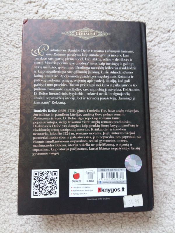 Laimingoji kurtizanė - Danielis Defo, knyga 3