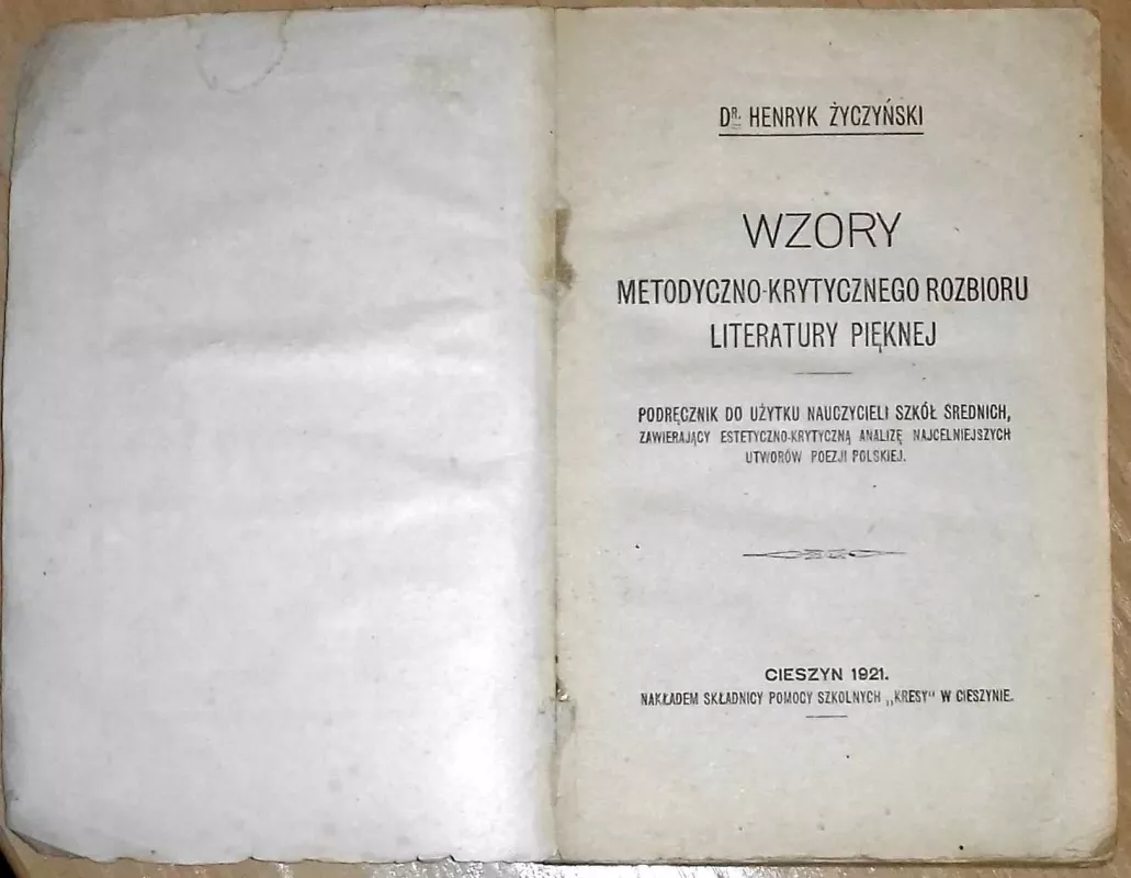 Wzory metodyczno-krytycznego rozbioru literatury pięknej - Henryk Życzyński, knyga 5