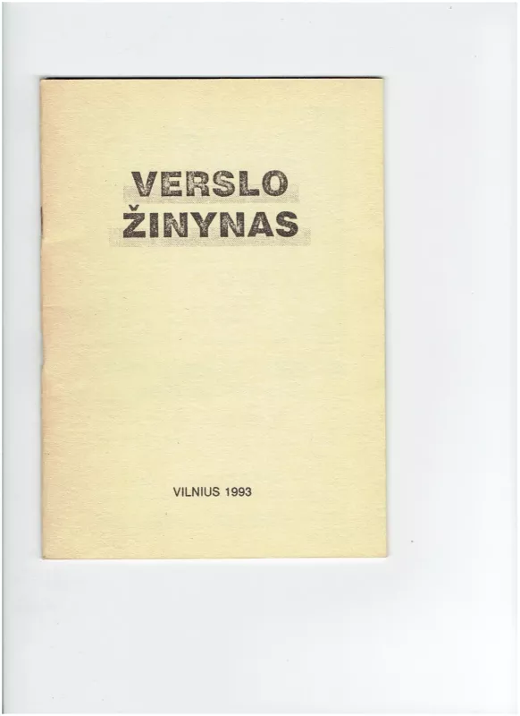 Verslo žinynas - Vitalija Bagdžiūnienė, knyga