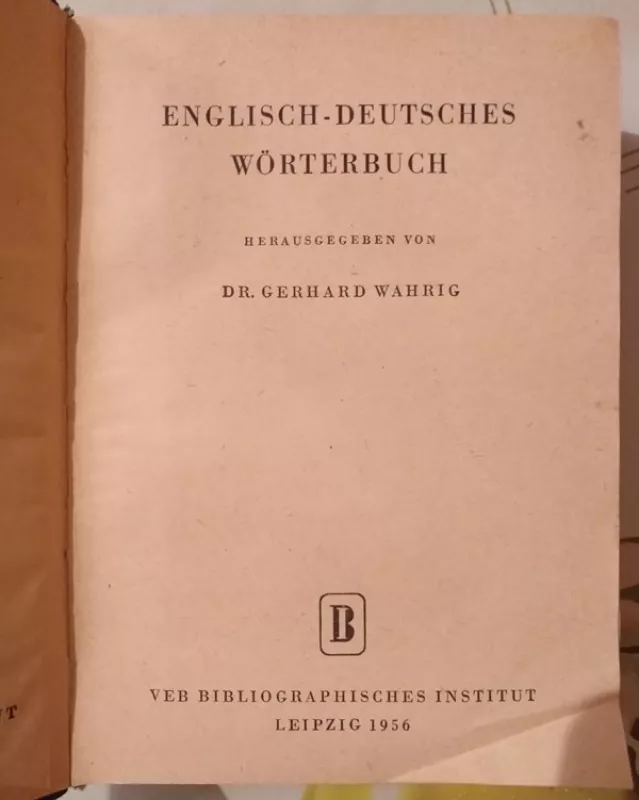 English-German Dictionary - Gerhard Wahrig, knyga 2
