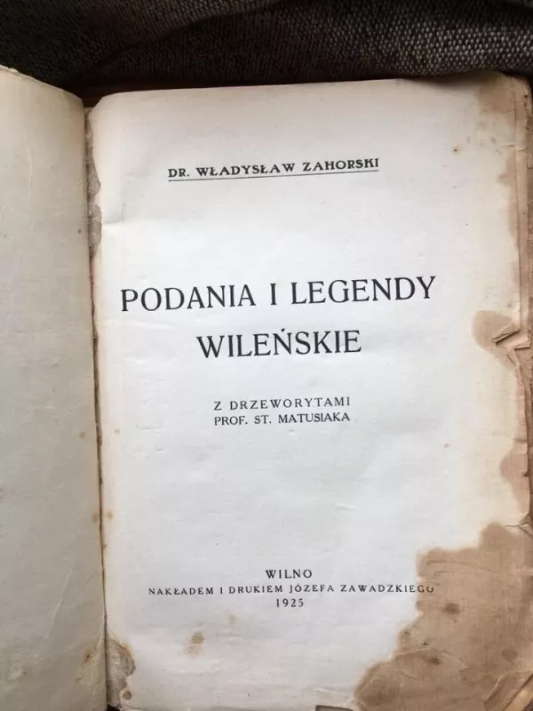 Legendy Wilenskie - W. Zahorski, knyga