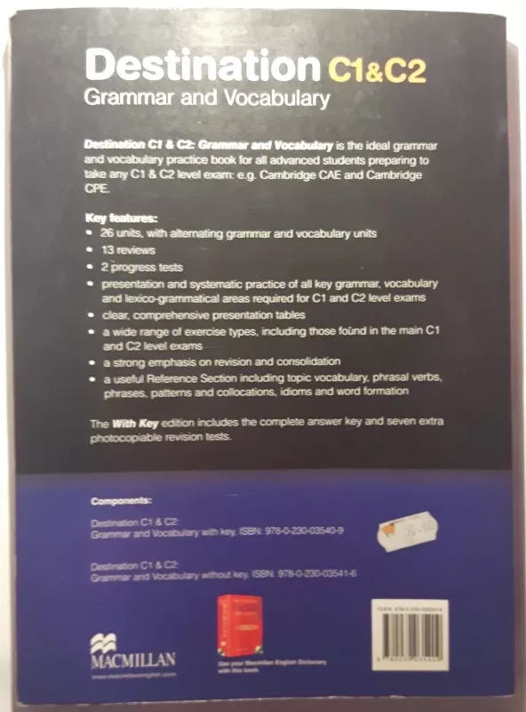 Destination C1 & C2: Grammar & Vocabulary with Key - Steve Taylore, knyga