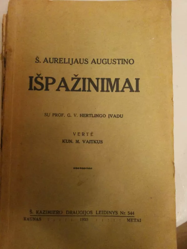 Išpažinimai (1933 m.) - Aurelijus Augustinas, knyga