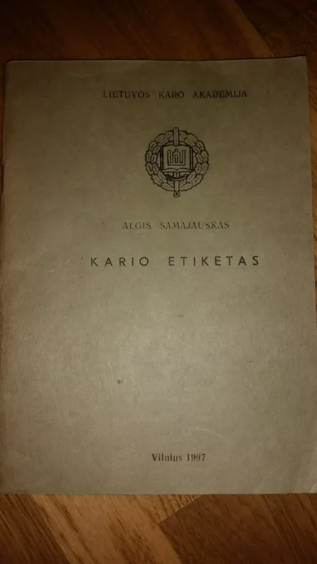 Kario etiketas - Algis Samajauskas, knyga