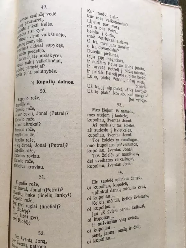 Lietuvių dainos (Vidurinėms mokykloms vadovėlis) - M. Biržiška, knyga