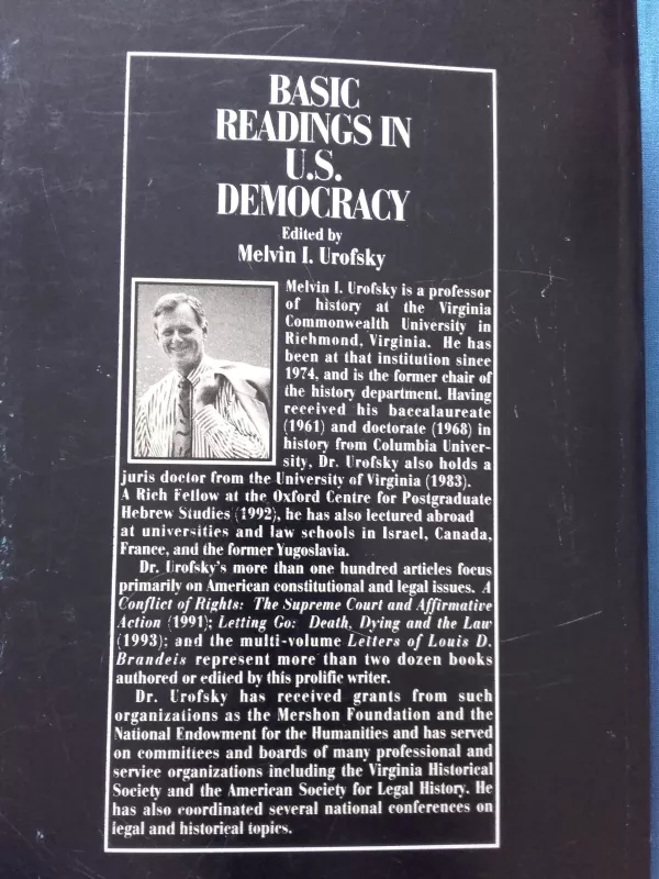 Basic Readings in U.S. Democracy - Melvin I.Urofsky, knyga
