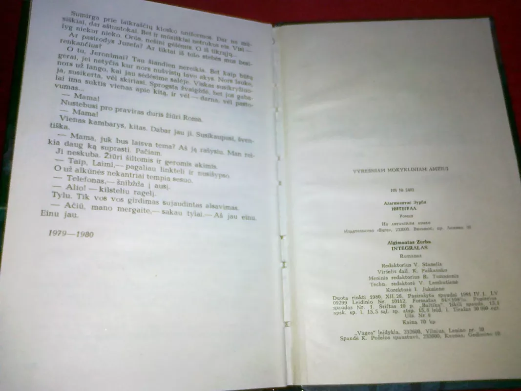 Integralas - Algimantas Zurba, knyga