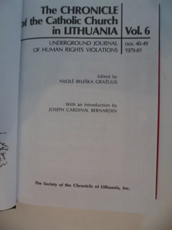 The Chronicle of the Catholic Church in Lithuania - Nijolė Beleška Gražulis, knyga 2