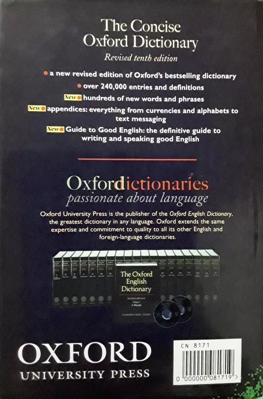 The Concise Oxford Dictionary - Judy Pearsall, knyga 2