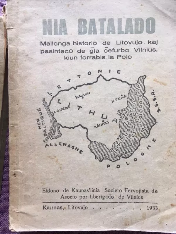 Mallonga historio de Litovujo kaj pasinteco de pla cefurbo Vilnius - Nia Batalado, knyga