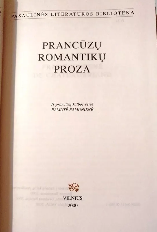 Prancūzų romantikų proza - Vytautas Visockas, knyga