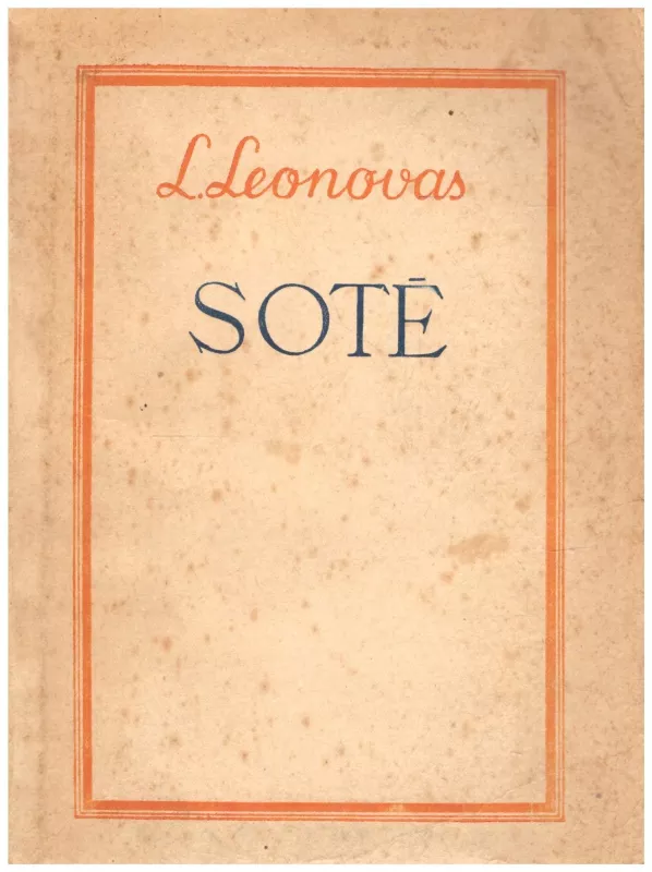 Sotė - L. Leonovas, knyga