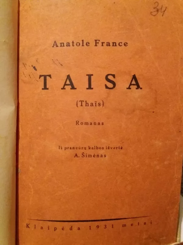 Taisa - Anatole France, knyga