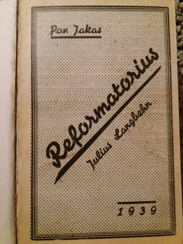 Reformatorius - P. Jakas, knyga