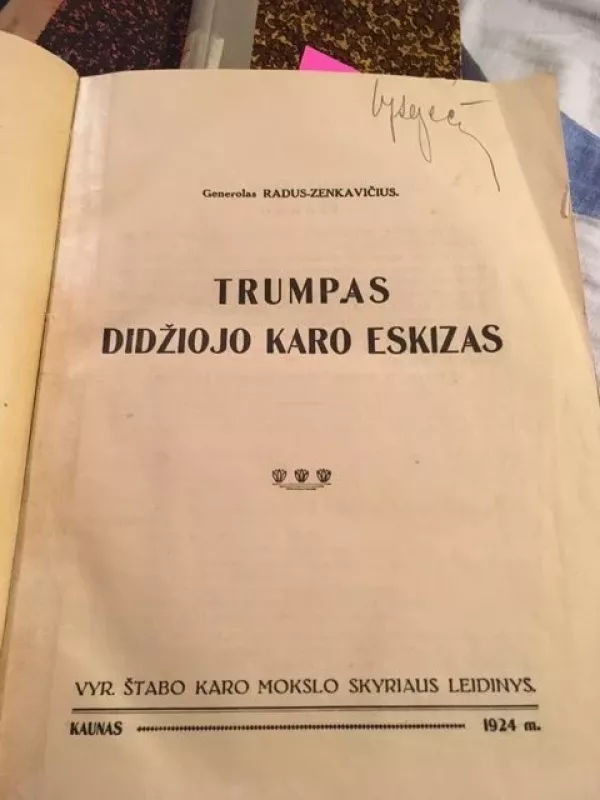 Trumpas Didžiojo karo eskizas - generolas Radus-Zenkavičius, knyga