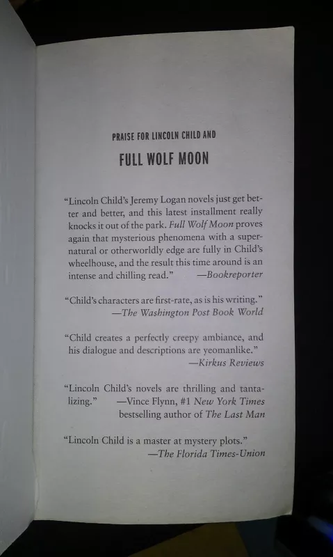 Full Wolf Moon - Lincoln Child, knyga 3
