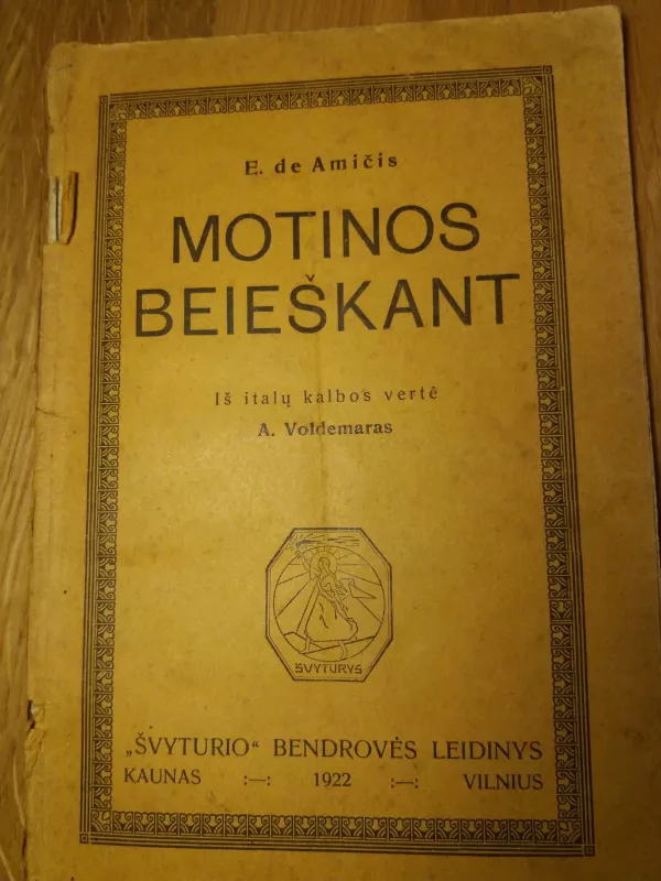 Motinos beieškant - Edmondo  de Amicis, knyga