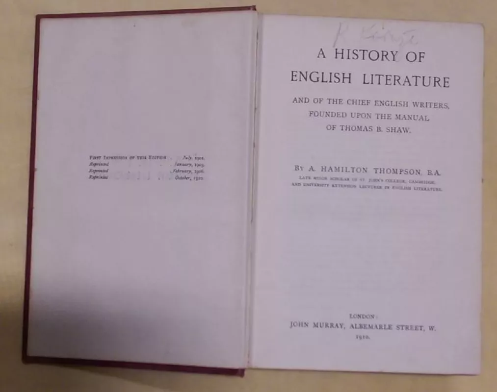 A History of English Literature - A Hamilton Thompson, knyga 3