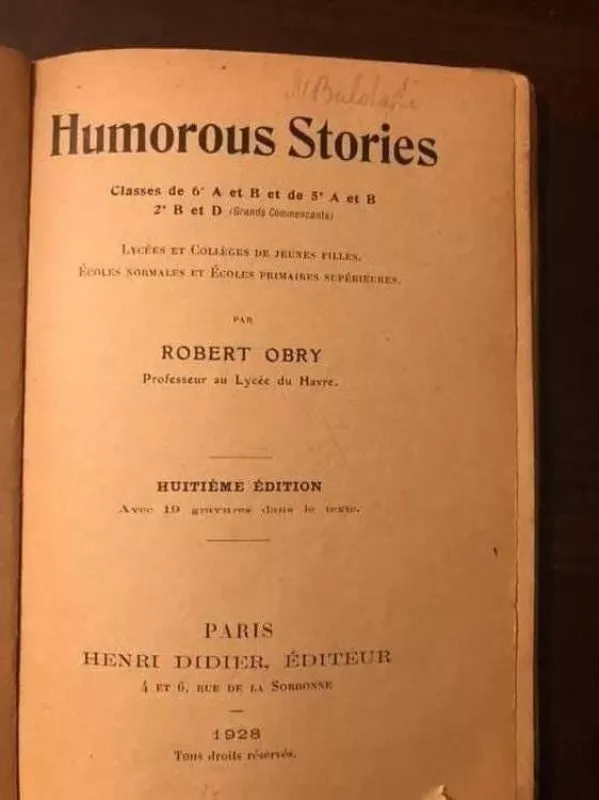 Humorous stories - Robert Obry, knyga
