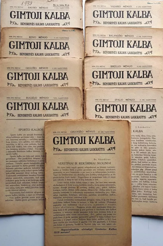 Gimtoji kalba 1938 m. (Sąsiuviniai Nr. 1, 2, 3, 4, 5, 6, 7, 8, 10) - Autorių Kolektyvas, knyga