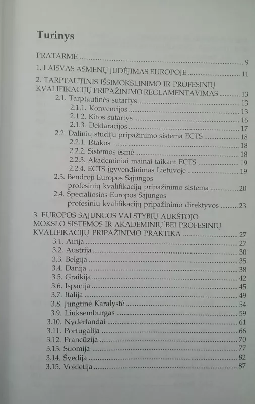 Akademinis ir profesinis pripažinimas ES ir Lietuvoje - Autorių Kolektyvas, knyga 3