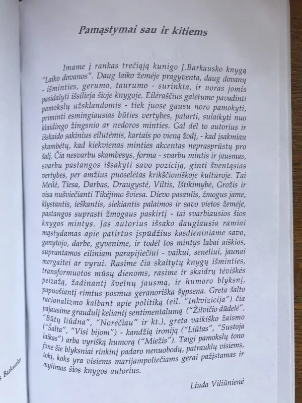 Laiko dovanos - Juozas Barkauskaz, knyga 2