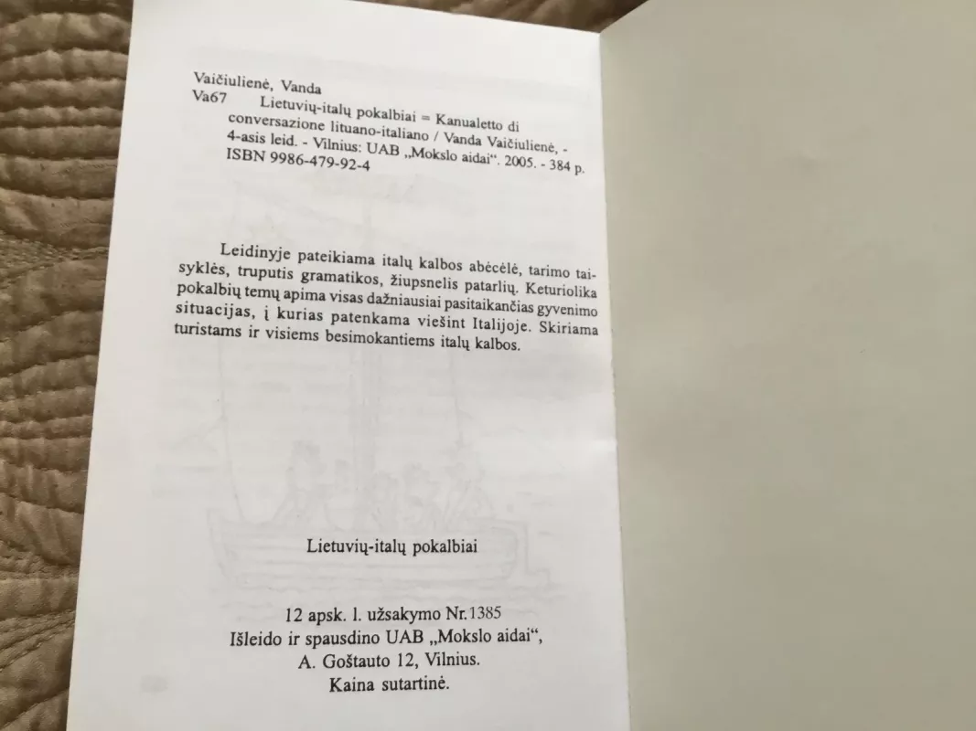 Lietuvių-italų pokalbiai - Vanda Vaičiulienė, knyga
