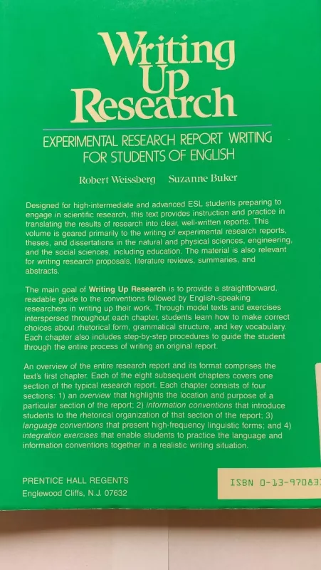 Writing UP Research - Robert Weissberg, knyga