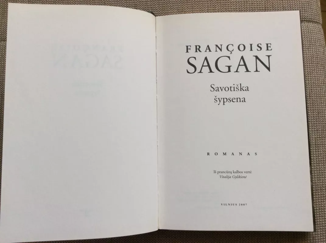 Savotiška šypsena - Francoise Sagan, knyga 2
