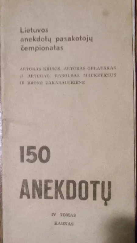 150 anekdotų,1991 m - Romanas Orlauskas, knyga