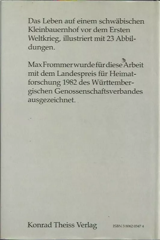 Max Frommer vom Leben auf dem Lande: Isingen 1910 - Max Frommer, knyga