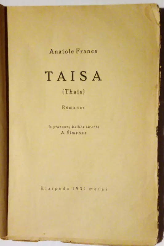 Taisa - Anatole France, knyga 5
