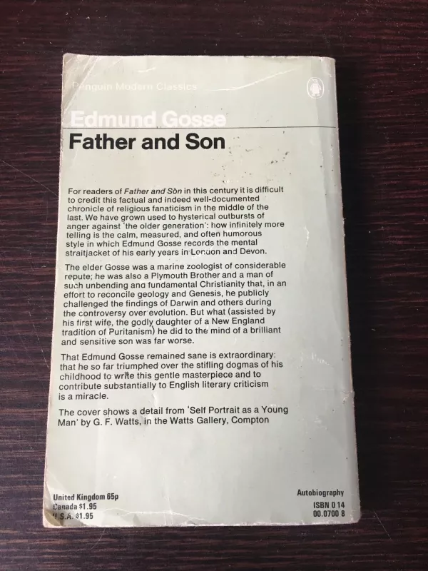 Father and Son - Edmund Gosse, knyga