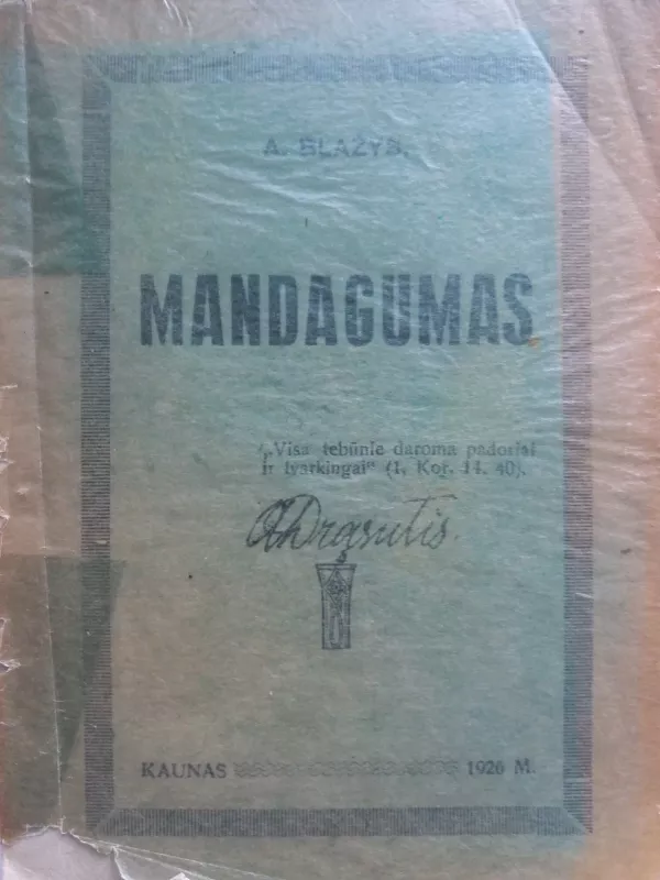 Mandagumas - A. Blažys, knyga