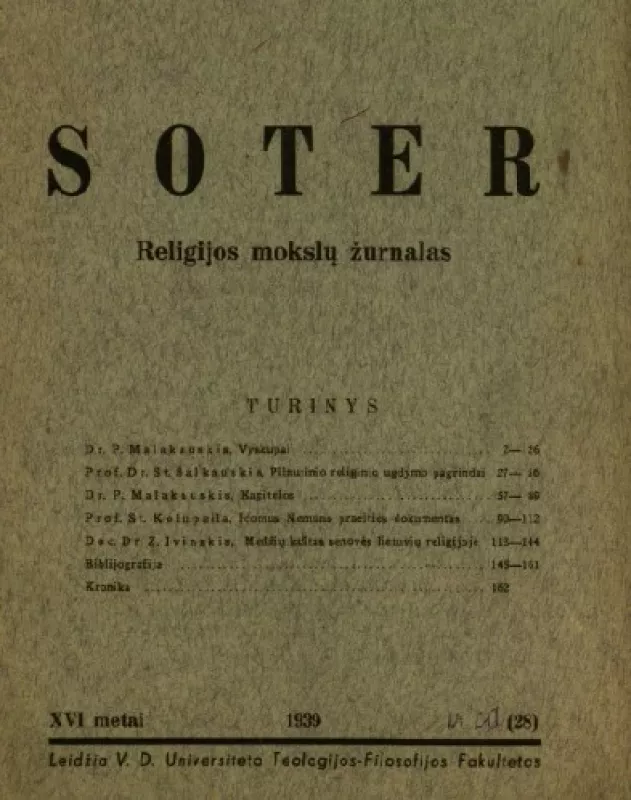 Soter 1939 nr. 1 (28) - Autorių Kolektyvas, knyga