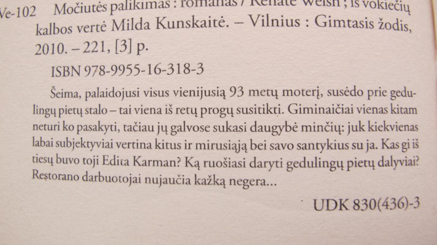 Močiutės palikimas - Renate Welch Renate Welch, knyga 5