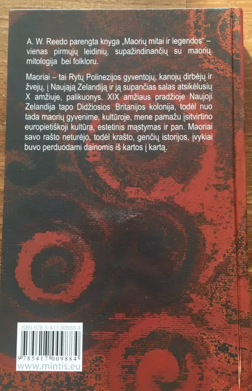Maorių Mitai ir Legendos - A.W. Reed, knyga
