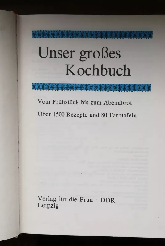 Unser grosses Kochbuch - Kochbuch Unser grosses, knyga