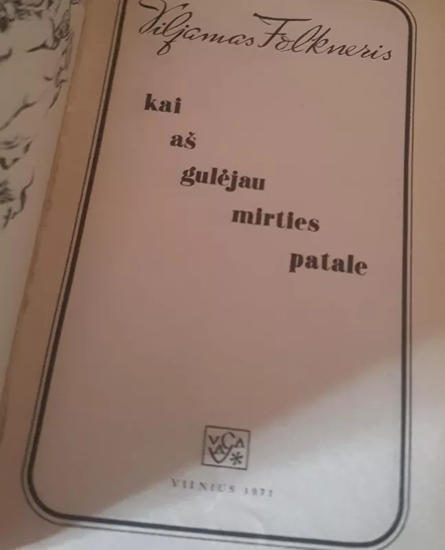 Kai aš gulėjau mirties patale - Viljamas Folkneris, knyga 2