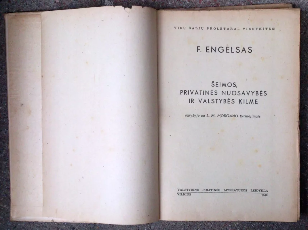 Šeimos, privatinės nuosavybės ir valstybės kilmė - Frydrichas Engelsas, knyga
