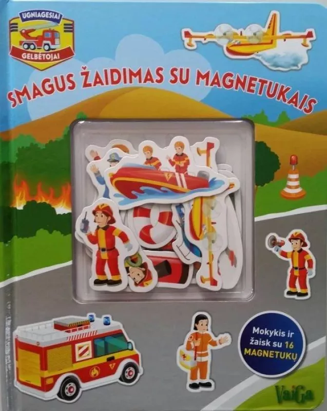 "Ugniagesiai gelbėtojai. Smagus žaidimas su magnetukais", 4+ - Tommaso Gianno, knyga