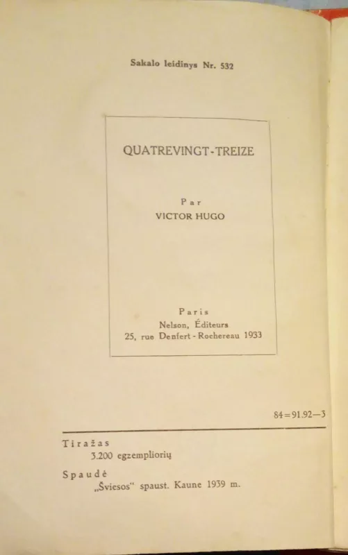 Devyniasdešimt tretieji metai (I dalis) - Victor Hugo, knyga 3
